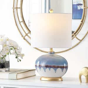 Safavieh KOA, 21-Inch Blue Ceramic Table Lamp - Stylish & Versatile Accent for Modern Home Decor & Spaces TBL4355A