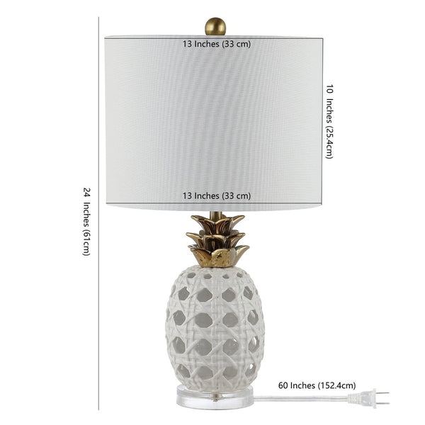 Safavieh SONNY, 24-Inch White Ceramic Table Lamp - Elegant Design for Living Rooms, Bedrooms, and Offices TBL4357A