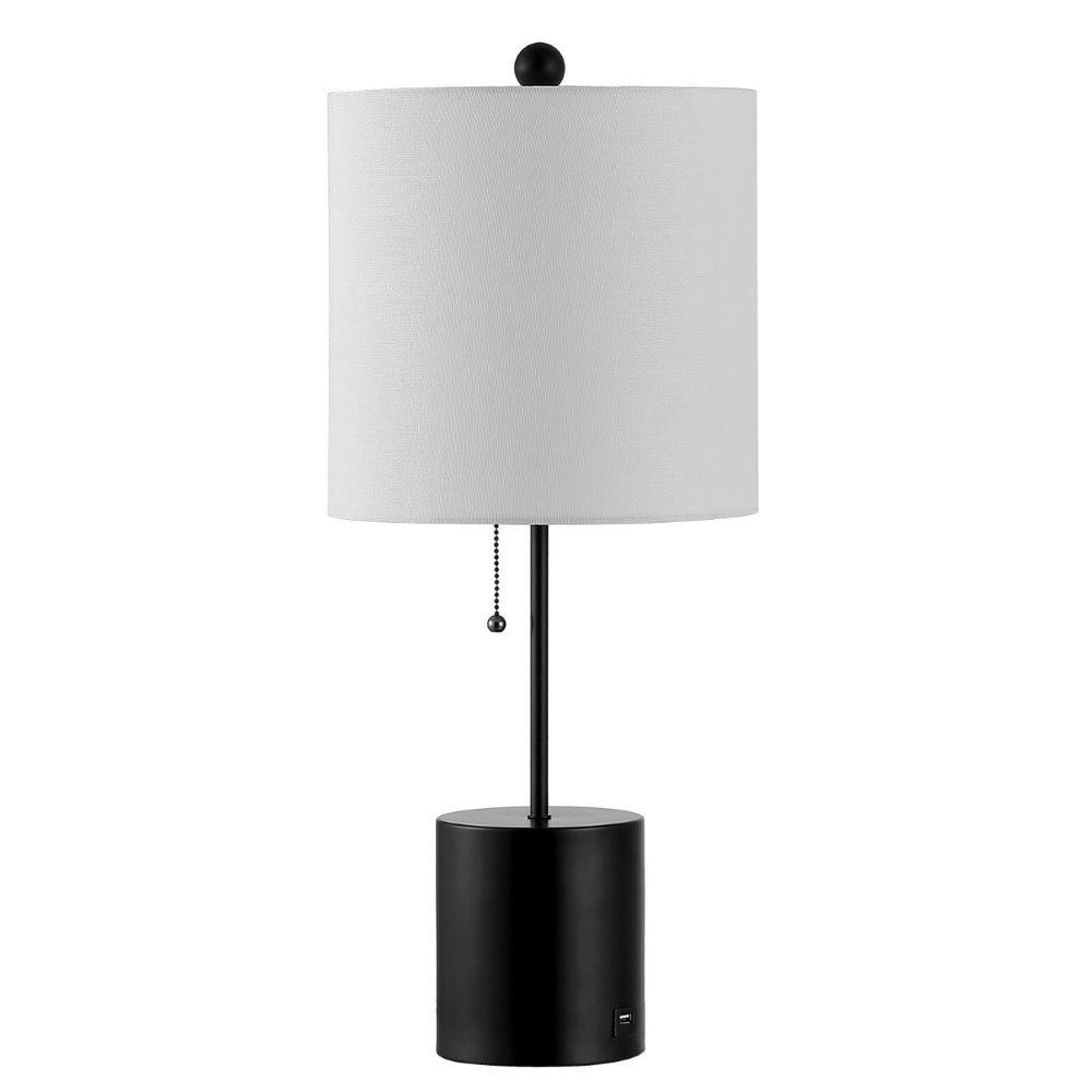 Safavieh DALRA, 25-Inch Black Iron Table Lamp with USB Port – Modern Design for Stylish Desk & Bedside Use TBL4358A