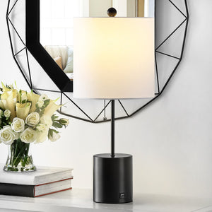 Safavieh DALRA, 25-Inch Black Iron Table Lamp with USB Port – Modern Design for Stylish Desk & Bedside Use TBL4358A