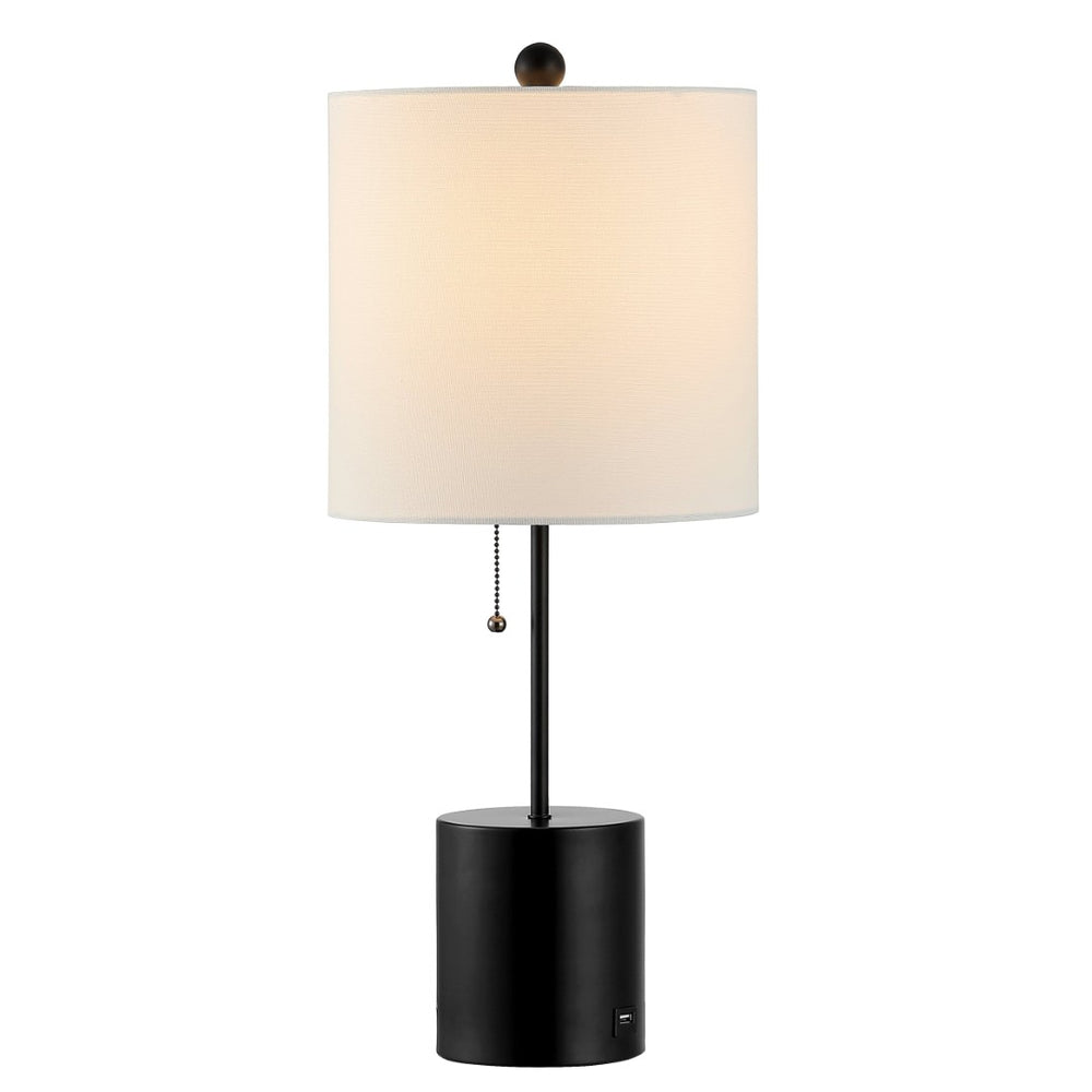Safavieh DALRA, 25-Inch Black Iron Table Lamp with USB Port – Modern Design for Stylish Desk & Bedside Use TBL4358A