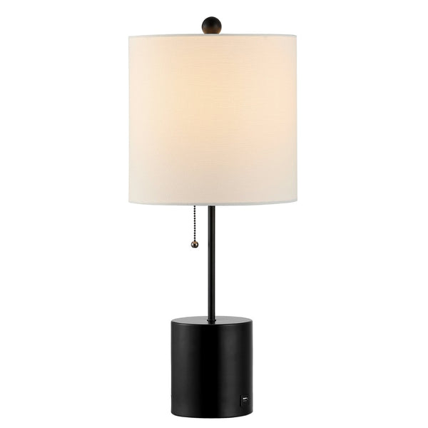 Safavieh DALRA, 25-Inch Black Iron Table Lamp with USB Port – Modern Design for Stylish Desk & Bedside Use TBL4358A