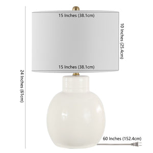 Safavieh SYRA, 24-Inch Ivory Ceramic Table Lamp - Elegant Glow for Living Rooms, Bedrooms & Office Spaces TBL4360A