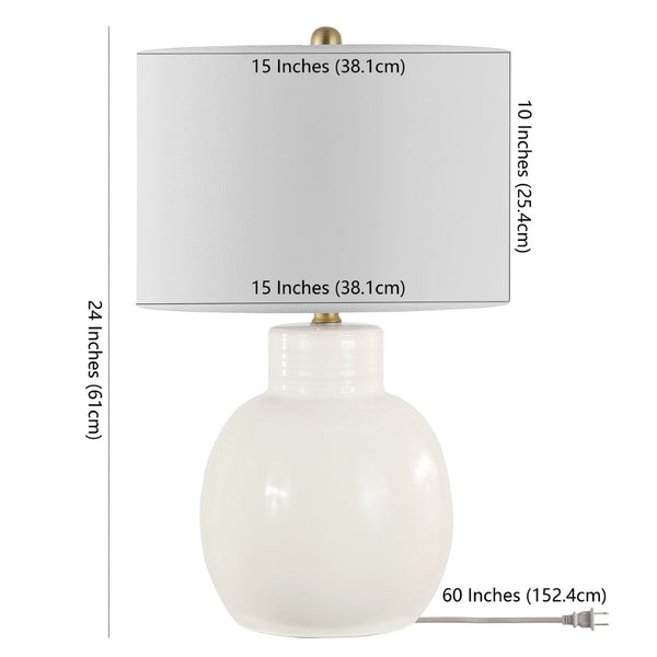 Safavieh SYRA, 24-Inch Ivory Ceramic Table Lamp - Elegant Glow for Living Rooms, Bedrooms & Office Spaces TBL4360A