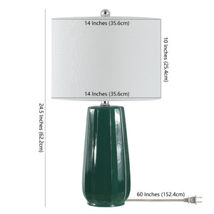 Safavieh YANI, 24.5 Inch Dark Green Ceramic Table Lamp – Elegant Lighting for Modern Home Décor & Style TBL4361A
