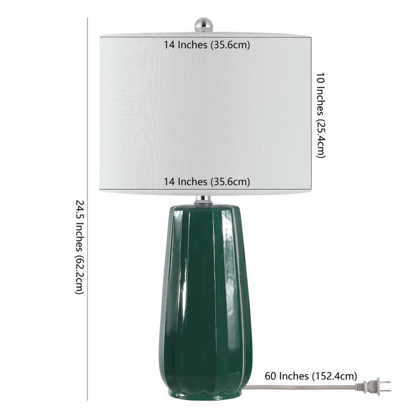 Safavieh YANI, 24.5 Inch Dark Green Ceramic Table Lamp – Elegant Lighting for Modern Home Décor & Style TBL4361A