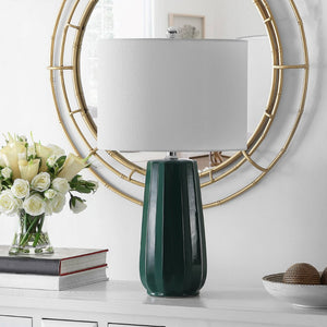 Safavieh YANI, 24.5 Inch Dark Green Ceramic Table Lamp – Elegant Lighting for Modern Home Décor & Style TBL4361A