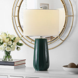 Safavieh YANI, 24.5 Inch Dark Green Ceramic Table Lamp – Elegant Lighting for Modern Home Décor & Style TBL4361A