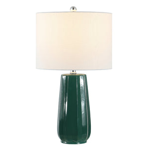 Safavieh YANI, 24.5 Inch Dark Green Ceramic Table Lamp – Elegant Lighting for Modern Home Décor & Style TBL4361A