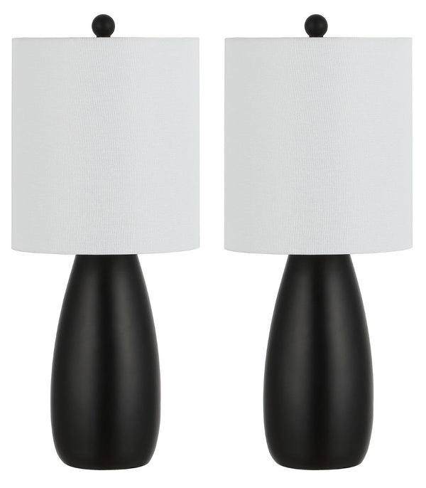 Safavieh ARLIA, Elegant 24-Inch Black Resin Table Lamp Set of 2 for Modern Home Décor & Ambient Lighting TBL4363A-SET2