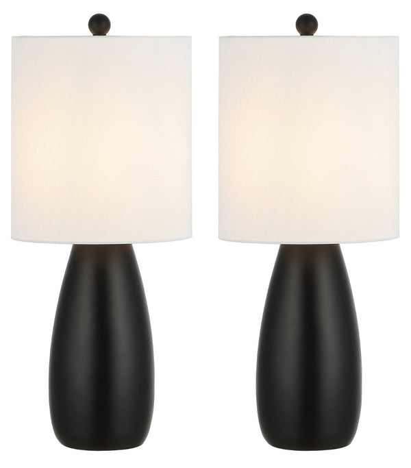 Safavieh ARLIA, Elegant 24-Inch Black Resin Table Lamp Set of 2 for Modern Home Décor & Ambient Lighting TBL4363A-SET2