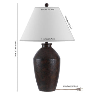 Safavieh RANI, 29.5-Inch Brown Resin Table Lamp - Elegant Ambient Lighting for Modern & Traditional Spaces TBL4365A