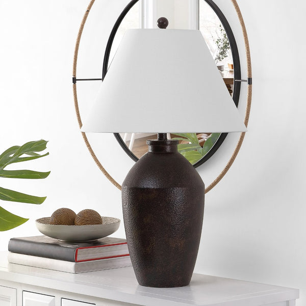Safavieh RANI, 29.5-Inch Brown Resin Table Lamp - Elegant Ambient Lighting for Modern & Traditional Spaces TBL4365A