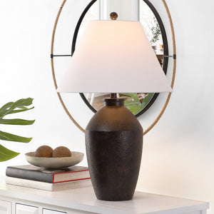 Safavieh RANI, 29.5-Inch Brown Resin Table Lamp - Elegant Ambient Lighting for Modern & Traditional Spaces TBL4365A
