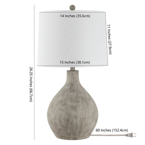 Safavieh TOLEN, 26.25-Inch Grey Resin Table Lamp - Modern Ambient Lighting for Stylish Living Spaces & Offices TBL4366A