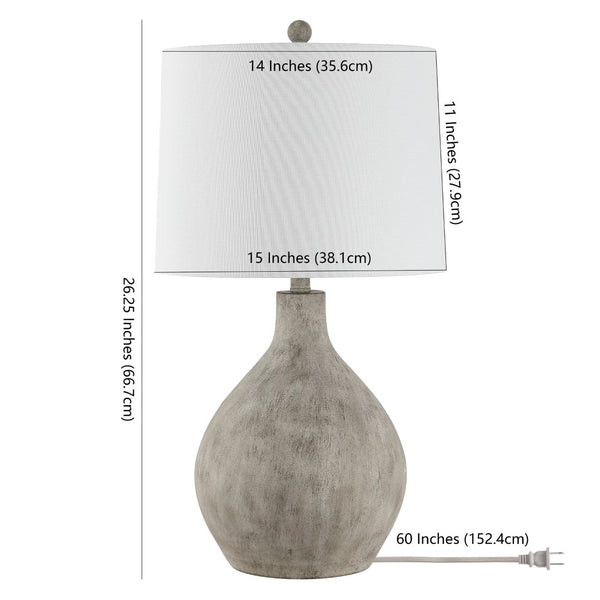 Safavieh TOLEN, 26.25-Inch Grey Resin Table Lamp - Modern Ambient Lighting for Stylish Living Spaces & Offices TBL4366A