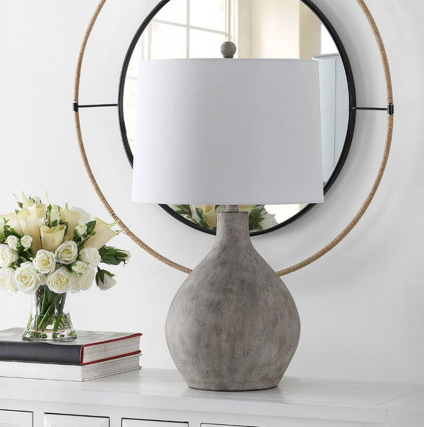 Safavieh TOLEN, 26.25-Inch Grey Resin Table Lamp - Modern Ambient Lighting for Stylish Living Spaces & Offices TBL4366A