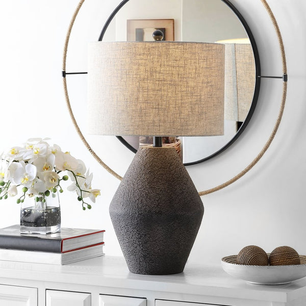 Safavieh ERSTA, 26.5-Inch Brown Resin Table Lamp - Stylish Accent Lighting for Modern & Traditional Spaces TBL4367A