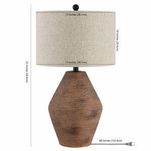 Safavieh DETRIS, Elegant 26.25-Inch Brown Resin Table Lamp for Cozy Ambiance in Any Room – Stylish Lighting Solution TBL4368A