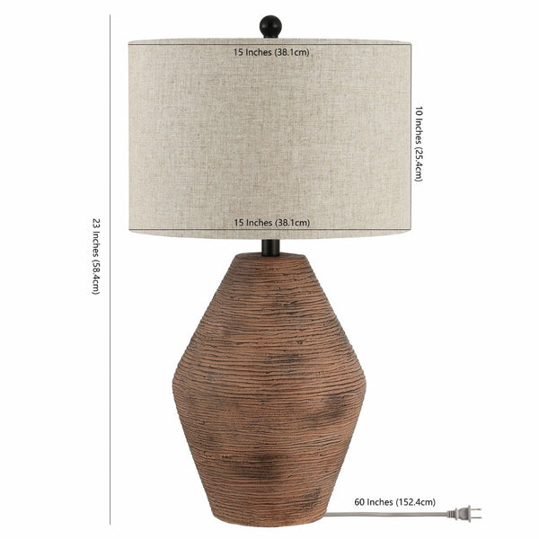 Safavieh DETRIS, Elegant 26.25-Inch Brown Resin Table Lamp for Cozy Ambiance in Any Room – Stylish Lighting Solution TBL4368A