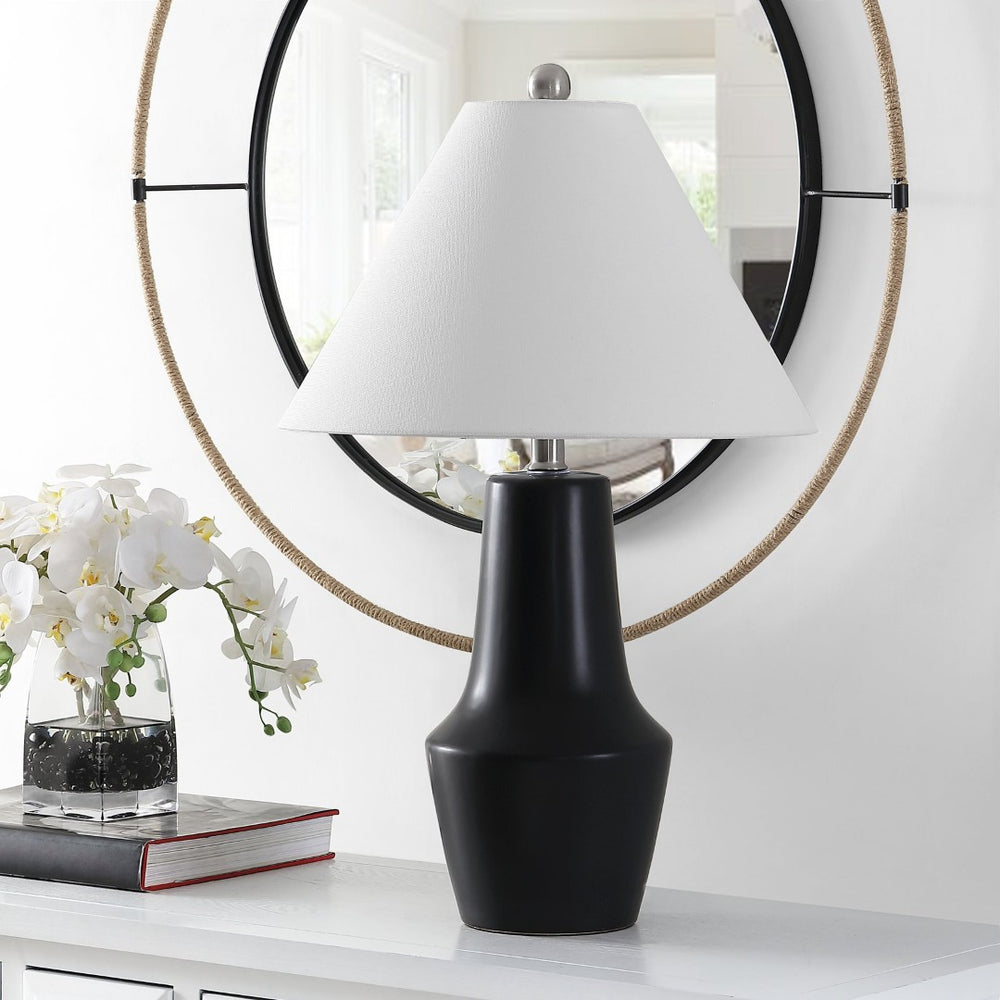 Safavieh CERLIA, 26-Inch Black Ceramic Table Lamp – Modern Elegance with Warm Glow for Any Room Decor TBL4369A