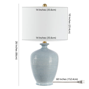 Safavieh HENRON, Elegant 26-Inch Blue Ceramic Table Lamp for Stylish Ambient Lighting in Any Room TBL4370A