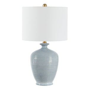 Safavieh HENRON, Elegant 26-Inch Blue Ceramic Table Lamp for Stylish Ambient Lighting in Any Room TBL4370A