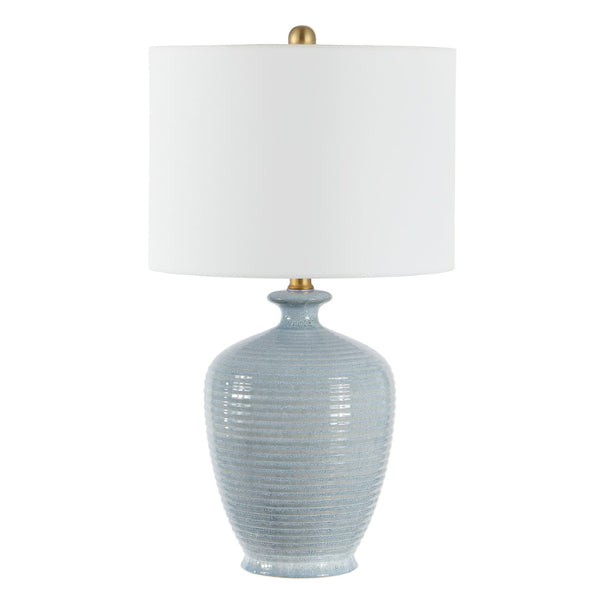 Safavieh HENRON, Elegant 26-Inch Blue Ceramic Table Lamp for Stylish Ambient Lighting in Any Room TBL4370A