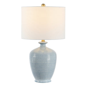 Safavieh HENRON, Elegant 26-Inch Blue Ceramic Table Lamp for Stylish Ambient Lighting in Any Room TBL4370A