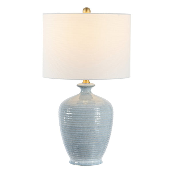 Safavieh HENRON, Elegant 26-Inch Blue Ceramic Table Lamp for Stylish Ambient Lighting in Any Room TBL4370A