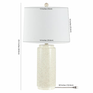 Safavieh SILLA, Elegant 25.5-Inch White/Grey Resin Table Lamp for Modern & Traditional Interiors, Warm Light TBL4371A
