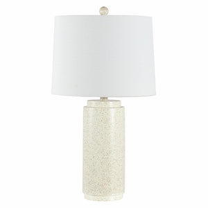 Safavieh SILLA, Elegant 25.5-Inch White/Grey Resin Table Lamp for Modern & Traditional Interiors, Warm Light TBL4371A