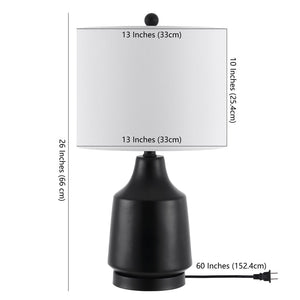Safavieh ATRIUS, 24-Inch Matte Black Resin and Iron Table Lamp for Modern Home Decor and Ambient Lighting TBL4373A