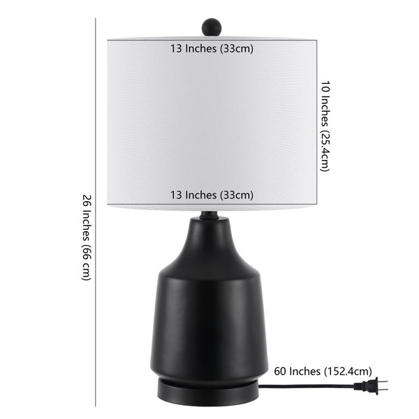 Safavieh ATRIUS, 24-Inch Matte Black Resin and Iron Table Lamp for Modern Home Decor and Ambient Lighting TBL4373A