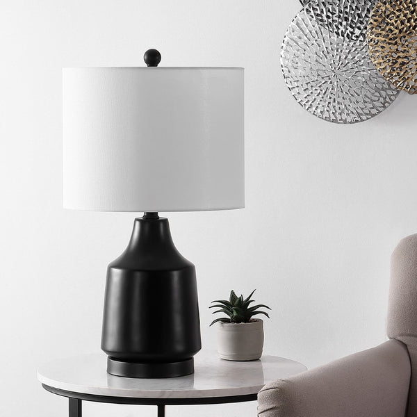 Safavieh ATRIUS, 24-Inch Matte Black Resin and Iron Table Lamp for Modern Home Decor and Ambient Lighting TBL4373A