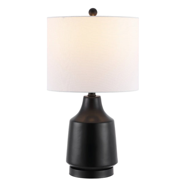 Safavieh ATRIUS, 24-Inch Matte Black Resin and Iron Table Lamp for Modern Home Decor and Ambient Lighting TBL4373A
