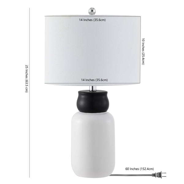 Safavieh VENTRUS, VENTRUS 25-Inch Ceramic Table Lamp - Modern White & Black Design for Stylish Ambient Lighting TBL4374A