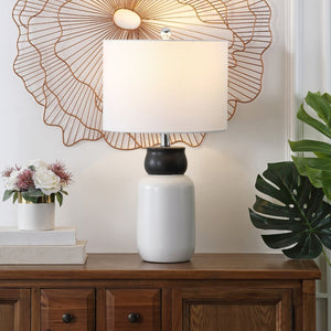 Safavieh VENTRUS, VENTRUS 25-Inch Ceramic Table Lamp - Modern White & Black Design for Stylish Ambient Lighting TBL4374A