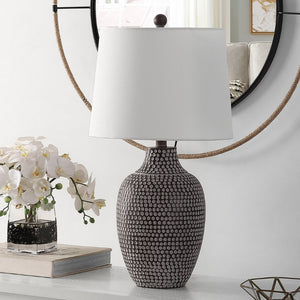 Safavieh RESLER, 25-Inch Brown/White Resin Table Lamp - Elegant Accent for Living Rooms, Bedrooms & Offices TBL4377A