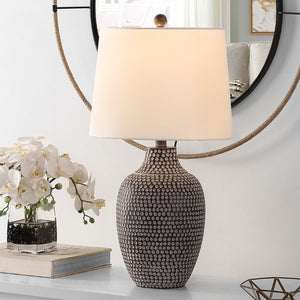 Safavieh RESLER, 25-Inch Brown/White Resin Table Lamp - Elegant Accent for Living Rooms, Bedrooms & Offices TBL4377A