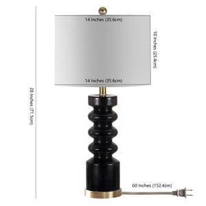 Safavieh FRAYEN, 28-Inch Black Glass Table Lamp - Modern Elegance for Living Room & Bedroom Décor Essentials TBL4378A