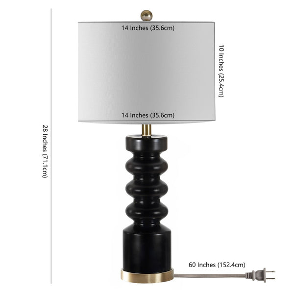 Safavieh FRAYEN, 28-Inch Black Glass Table Lamp - Modern Elegance for Living Room & Bedroom Décor Essentials TBL4378A