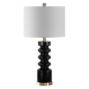 Safavieh FRAYEN, 28-Inch Black Glass Table Lamp - Modern Elegance for Living Room & Bedroom Décor Essentials TBL4378A