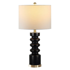 Safavieh FRAYEN, 28-Inch Black Glass Table Lamp - Modern Elegance for Living Room & Bedroom Décor Essentials TBL4378A