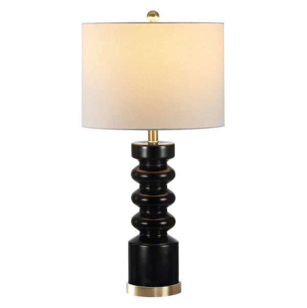 Safavieh FRAYEN, 28-Inch Black Glass Table Lamp - Modern Elegance for Living Room & Bedroom Décor Essentials TBL4378A