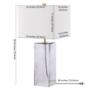 Safavieh MEMRIS, 28.5 Inch Grey Glass Table Lamp - Modern Elegance for Any Room, Warm Ambient Lighting & Style TBL4383A