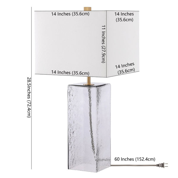 Safavieh MEMRIS, 28.5 Inch Grey Glass Table Lamp - Modern Elegance for Any Room, Warm Ambient Lighting & Style TBL4383A