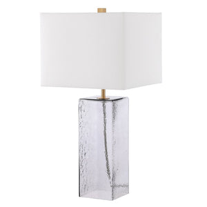 Safavieh MEMRIS, 28.5 Inch Grey Glass Table Lamp - Modern Elegance for Any Room, Warm Ambient Lighting & Style TBL4383A