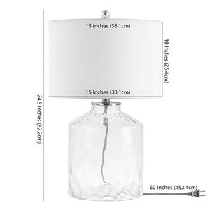 Safavieh JULEN, 24.5 Inch Clear Glass Table Lamp - Modern Elegance with Ambient Lighting for Any Space TBL4384A