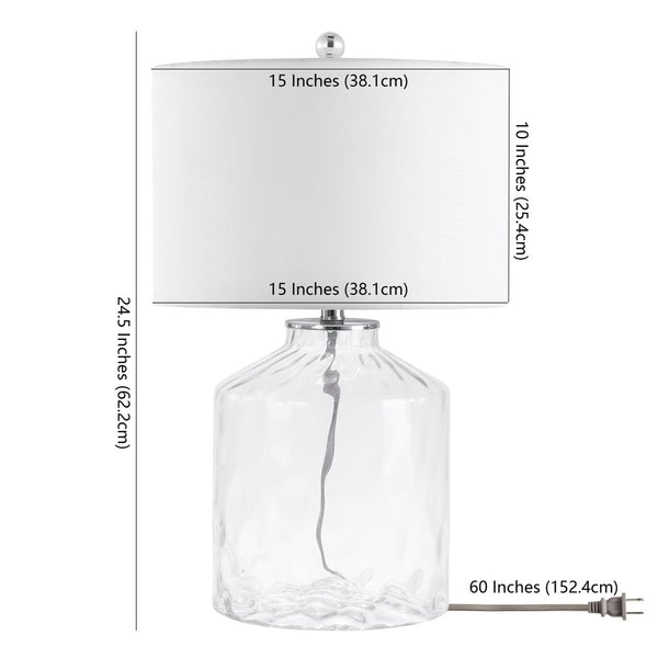 Safavieh JULEN, 24.5 Inch Clear Glass Table Lamp - Modern Elegance with Ambient Lighting for Any Space TBL4384A